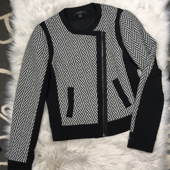 Ann Taylor Jackets & Blazers - Ann Taylor herringbone moto style jacket size 0